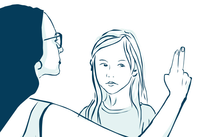 Illustration für Praxis Luebbert, EMDR, Frau mit Maedchen